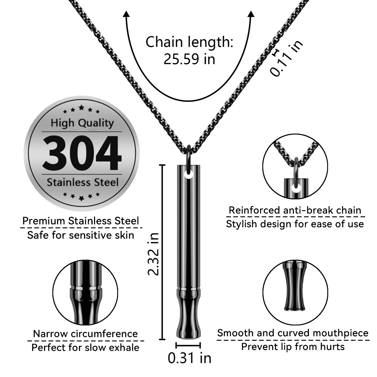 Breathing Necklace to Replace Bad Habit with 4 Packs Flavor Refillable Pods, Habit Support Necklace for Stress Relief Sensory Fidget for Adults