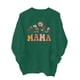 thumbnail image 5 of Penkiiy Mujeres de manga larga Mama Sudaderas de cuello redondo Suéter suelto blusa ligera Tops S Verde, 5 of 7