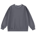 thumbnail image 2 of BADHUB Pull-Over Homme Couleur Unie Manches Longues Col Rond Léger Basique Coupe Ample Décontractée Gris L, 2 of 4