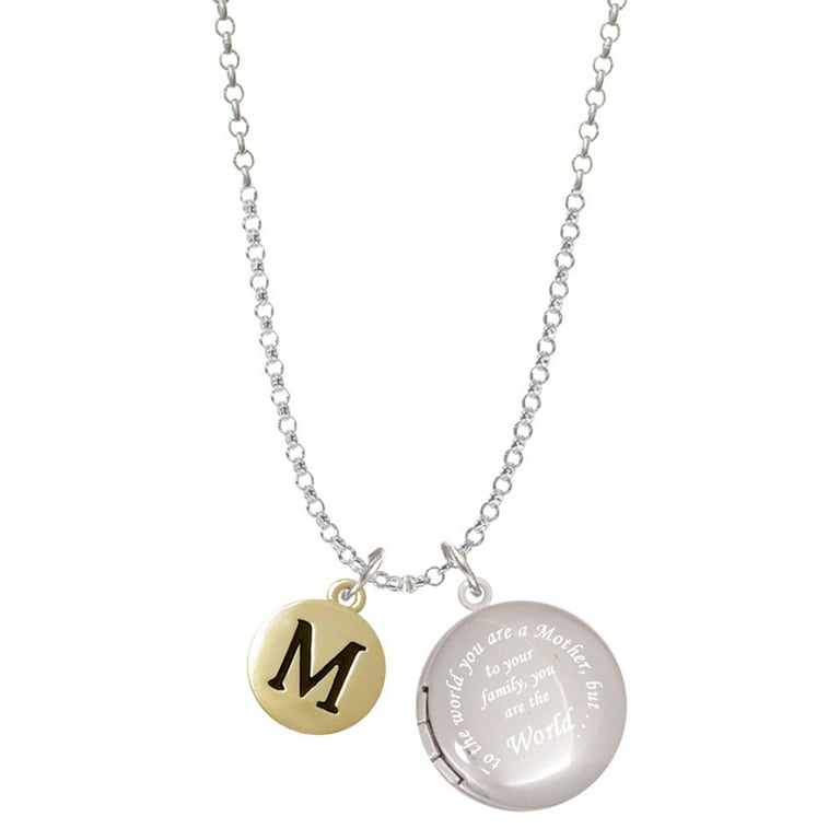 Delight Jewelry Goldtone Capital Letter M Pebble Disc To the