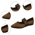 thumbnail image 7 of Mary Jane Shoes for Women Pointed Toe Knit Mesh Flat Shoes Lightweight Comfy Arch Support Orthopedic Walking Shoes Brown Size 7.5, 7 of 7