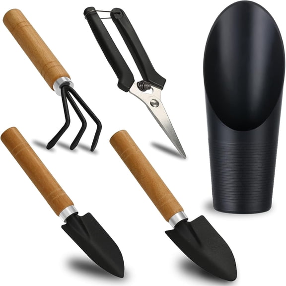 Deally 5 Piece Succulent Gardening Tools Kit with Pruning Scissors Mini Trowel and Soil Fork for Houseplants Bonsai Seedlings Perfect Gift for Plant Lovers
