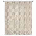 thumbnail image 2 of Simple Line Linen Texture Sheer Curtains 45 Inches Long, Beige Modern Art Geometric Light Filering Curtains, Breathable Simi Curtain Privacy Drapes for Kitchen Bathroom Small Window Treatment, 2 of 8