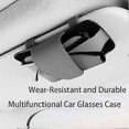 thumbnail image 3 of Marco para gafas de coche, estuche universal para gafas de coche, caja de almacenamiento para gafas de sol y clip para visera de coche, caja de almacenamiento de cuero (gris) (17,5 x 16 x 1, 3 of 5