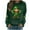 Green, variant on Saint Patricks Day Outfit Women Shamrock Print Shirt Cute Crewneck Sweatshirt Long Sleeve Pullover Tops Green Sweatshirt Women