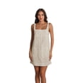 thumbnail image 3 of Amazhiyu Women's Linen Blend Square Neck Sleeveless Summer Mini Tank Dresses with Pockets, 3 of 5