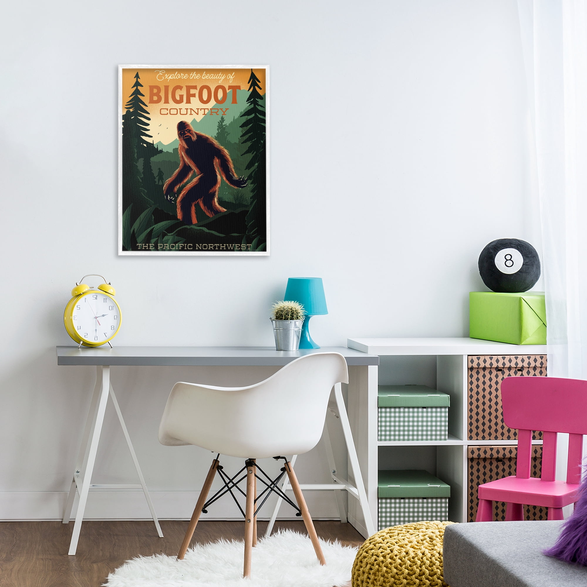 Stupell Industries Cryptid Tourism Wildlife White Framed Giclee Art, design by Omar Escalante