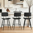 thumbnail image 6 of Dycanpo 24.5" Counter Height Bar Stools Set of 2, Faux Leather Upholstered Barstools, Black, 6 of 11