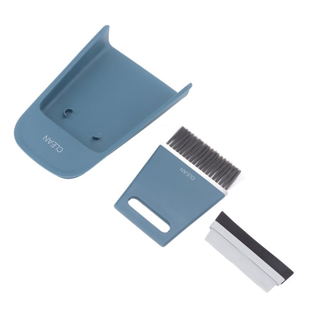Mini Cleaning Brush Dustpan, Strong Toughness Desk Cleaning Brush Set EVA Scraper High Elasticity For Nail Salon Blue