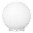thumbnail image 1 of Eglo Lighting Rondo 8 Inch Portable Round Orb Glass Table Lamp, White, 1 of 7