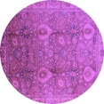 thumbnail image 1 of Ahgly Company Indoor Round Oriental Purple Industrial Area Rugs, 4' Round, 1 of 4