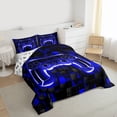 thumbnail image 3 of Castle Fairy Geometric Gamer Twin Comforter Sets,Geometric Honeycomb Hexagon Bedding Set, 3 of 8