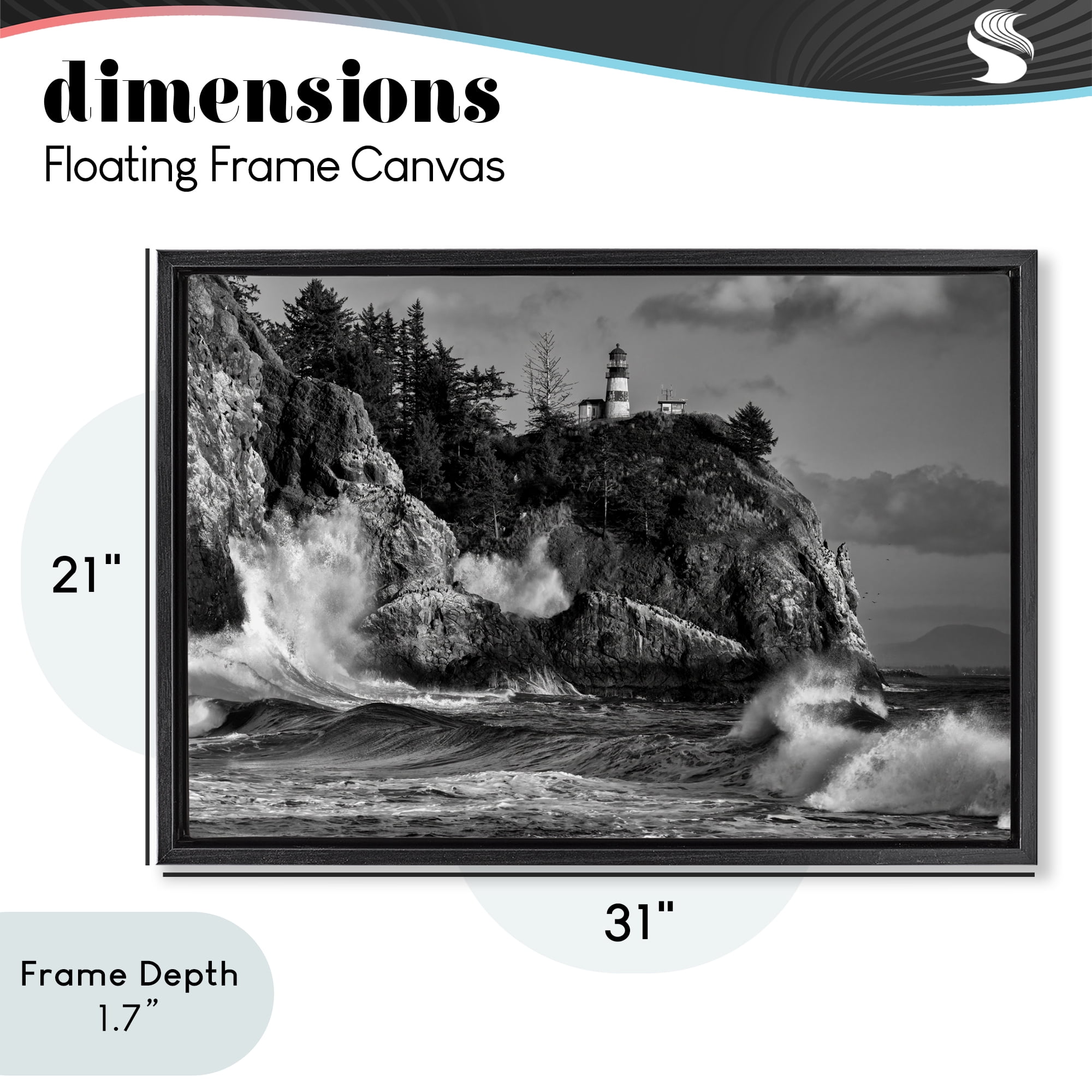Stupell Industries Rising Tide at Cape Black Framed Floater Canvas Wall Art, design by Rick Berk