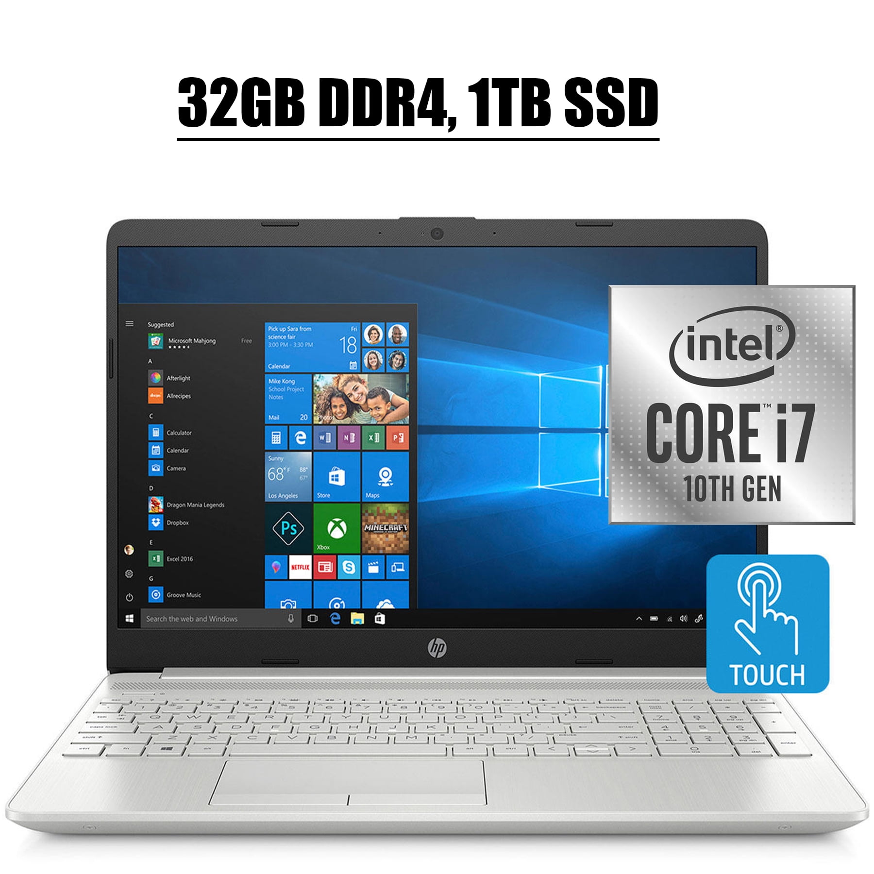2020 Premium HP 15 Laptop Computer 15.6" HD Touchscreen WLED Display 10