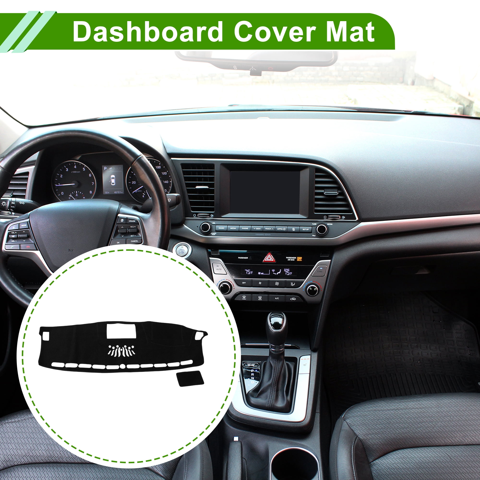 Unique Bargains Dashboard Cover for Ford 2019-2022 Anti-Slip Polyester Black