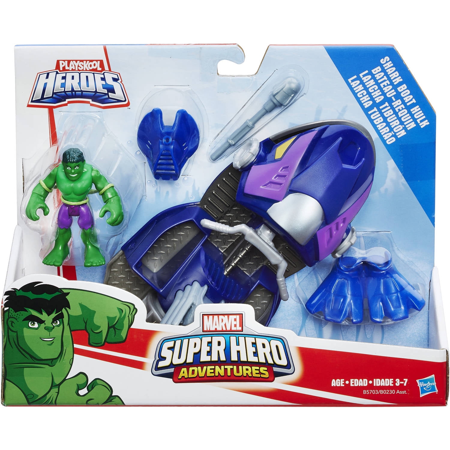 Playskool Heroes Marvel Super Hero Adventures Jet Boat Hulk