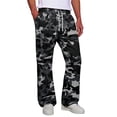 thumbnail image 5 of Men Elastic Drawstring Waist Camo Sweatpants Wide Leg Loose Fit Soft Athletic Jogger Streetwear Trousers With Side Pockets 2XL, 5 of 8
