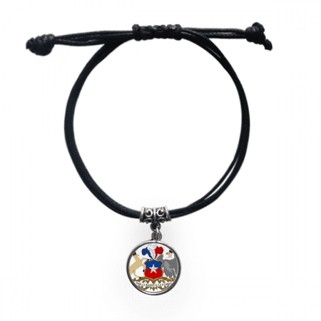 chile national emblem country bracelet leather wristband black jewelry