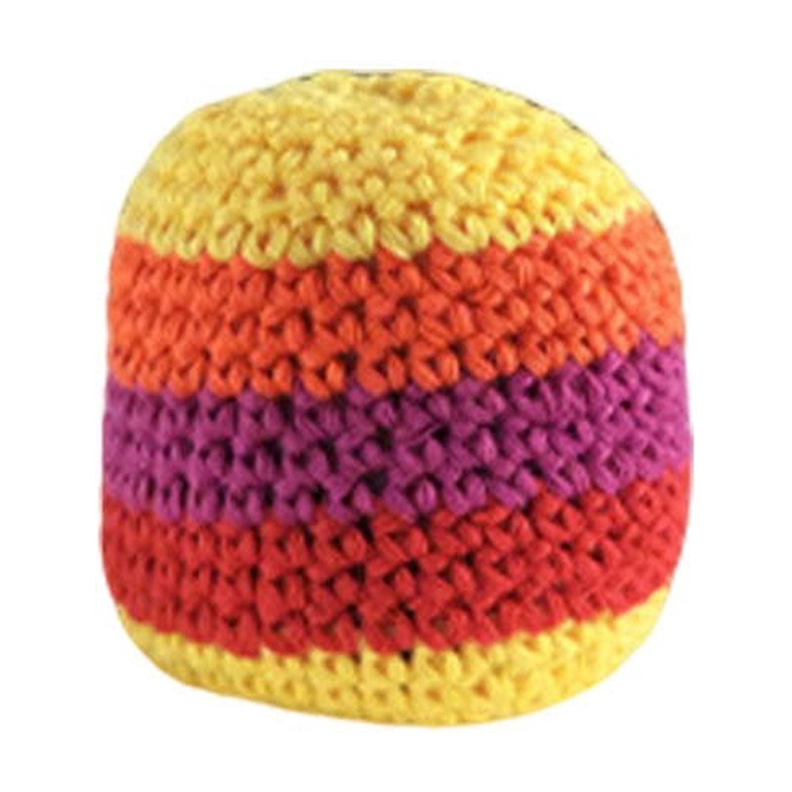 Funny Guy Mugs Footbag – Handmade in Guatemala Crochet Hacky Kick Sack Balls – Footbag Juggling Balls for Outdoor Play, Party Games & Coordination Training