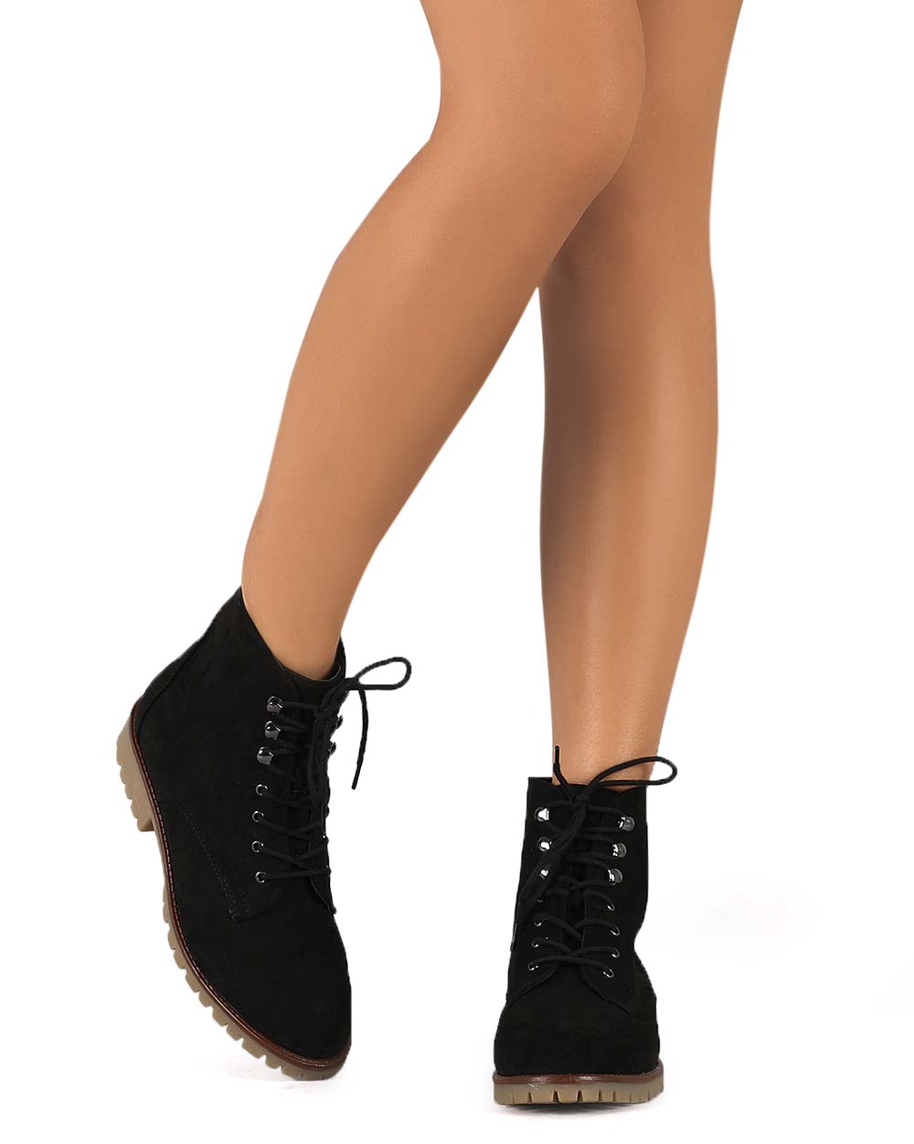almond toe lace up boots