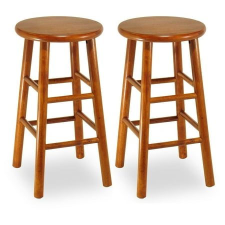 Winsome 24-Inch Commander Beveled Seat Counter Stool - Set of 2