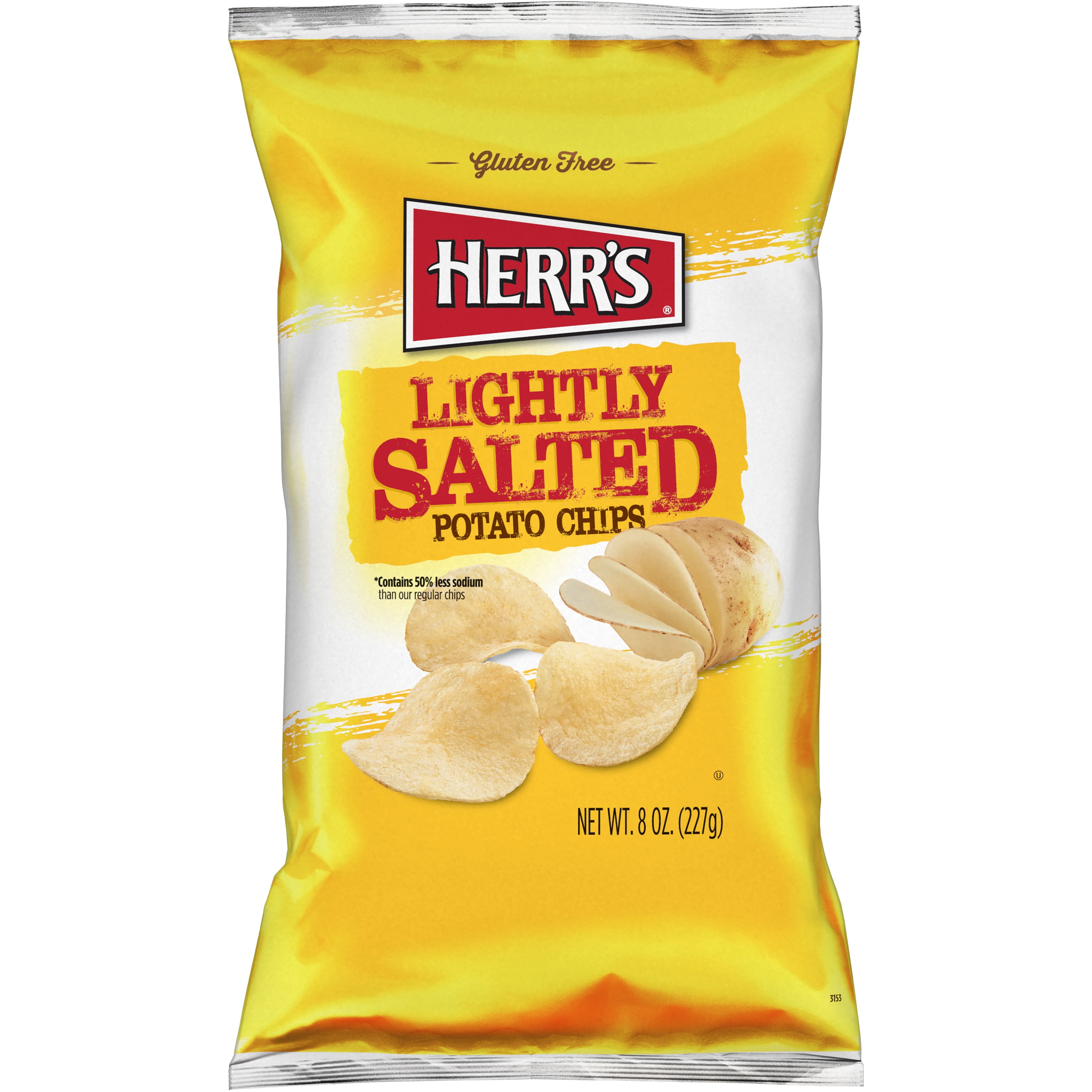 (3 pack) Herr's Lightly Salted Potato Chips 8oz