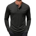 thumbnail image 3 of Urbanix Henley Shirts for Men Classic Long Sleeve Blouse Relaxed Henley Neck Collared Golf Shirt Outdoor Collared Golf Shirt with One Pocket, 3 of 5