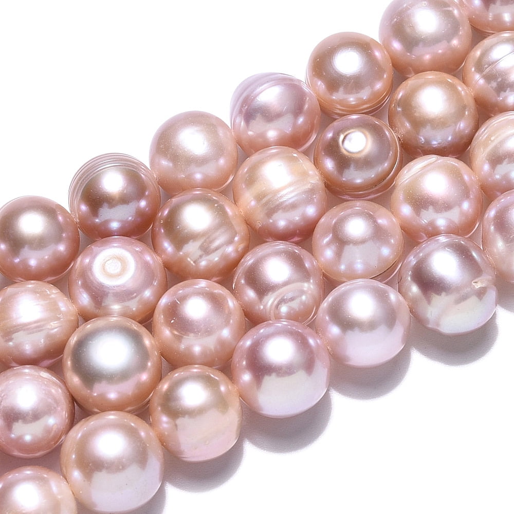Natural Cultured Freshwater Pearl Beads Strands Potato Rosy Brown 9~10.5x8.5~11mm Hole: 0.6mm about 39pcs/strand 14.65~14.88 inch(37.2~37.8cm)