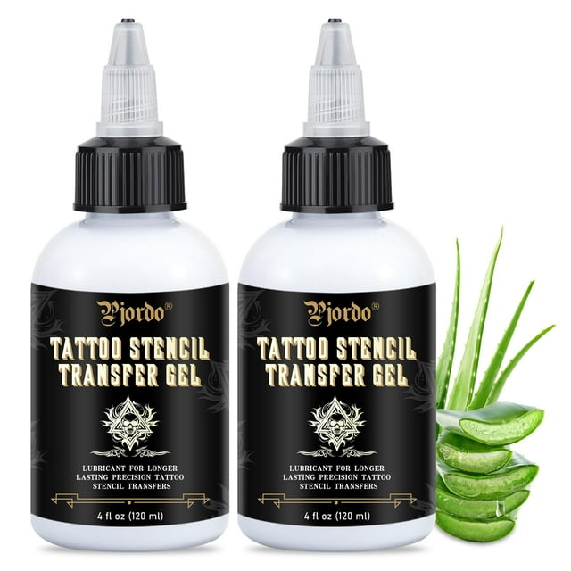 Set de 2 piezas con solución de gel para transferencia de tatuajes, 8 onzas