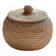 thumbnail image 1 of Round Rattan Box with Lid, Hand Woven Storage Box, Multifunctional Desktop Tray Storage Basket Decoration suitable for Home, 1 of 5
