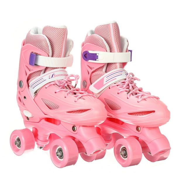 Kids Quad Roller Skates for Boys Girls, Adjustable Double Row Roller