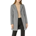 thumbnail image 1 of INSPIRE CHIC Women's Long Sleeves Button Closure Outerwear Mid Length Overcoat, 1 of 4