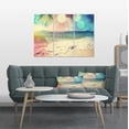 thumbnail image 1 of Plage Tropicale Colorée Sérénité - Grande Impression sur Toile de Bord de Mer, 1 of 1
