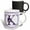 Multicolor, variant on 3drose, Pretty Purple Floral and Stripes Monogram Initial K, 11oz Two-tone Black Mug