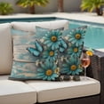 thumbnail image 5 of Blue Daisy Pillow Covers 2 Pack Spring Flowers Butterfly Pillowcase Waterproof Outdoor Throw Pillow Cover for Patio Garden Square Cushion 20”x20”, 5 of 9