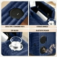 thumbnail image 4 of Muumblus Oversized Living Room Chair with Ottoman, Bluetooth Speaker, Rotating Table Board & USB, Cozy Indoor Lounge Reading Armchair, Blue Corduroy, 4 of 8