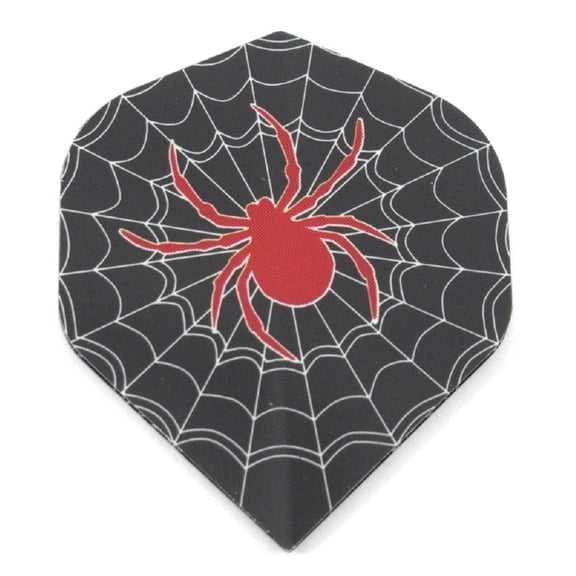 5 Sets (15 Flights) BLACK WIDOW (Black Background) Standard Metronic Dart Flights - 75 Micron