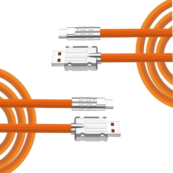 GJX 2-Pack 6A Type C Cable, Dirt-Resistant TPE USB A To C Cable, Fast Charging Cord Type C