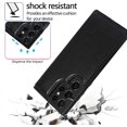 thumbnail image 4 of Design for Galaxy S24 Ultra Case with Credit Card Holder Slot PU Leather Wallet Phone Cases Stand Kickstand Durable Shockproof Protective Cover for Samsung S24U Women Men 6.8 inch Black, 4 of 14