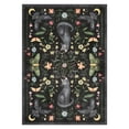 thumbnail image 3 of Nanan Area Rug 8'x10' Farmhouse Floral Area Rug, Washable Non Slip Low Pile Accent Rugs for Living Room Bedroom, Soft Foldable Carpet, Black, 3 of 6