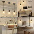 thumbnail image 5 of Pendant Lighting 3-Pack Ceiling Lights Hanging Cord Lamp Black Pendant Lights Fixtures for Kitchen Island Dining Room with Glass Shade, Without Bulbs, 5 of 8