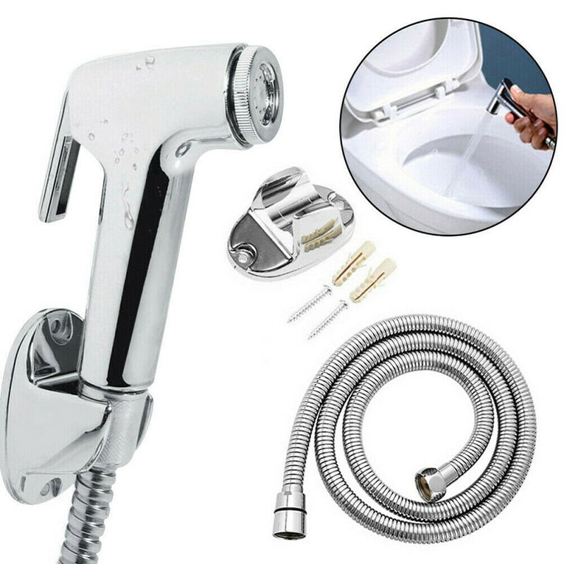 Stainless Steel Handheld Bidet Spray Shower Head Toilet Shattaf Adapter Hose kit 