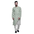 thumbnail image 1 of Atasi Printed Casual Asymmetric Kurta Pyjama For Men Designer Long Kurta Set, 1 of 4