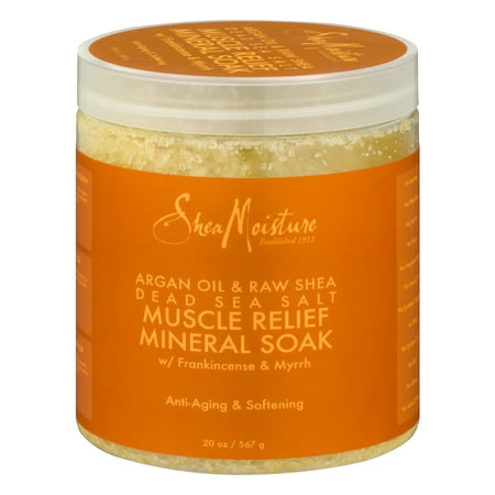 SheaMoisture Muscle Relief Mineral Soak Argan Oil & Raw Shea Dead Sea Salt, 20.0