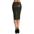 thumbnail image 3 of J. METHOD Women's Midi Skirt Stretch Knit Bodycon Slim Fit Office Elastic Waist Pencil Solid Skirts Made in USA NEWSK34 Olive M, 3 of 6