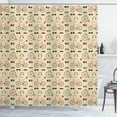 thumbnail image 1 of Retro Shower Curtain, Hipster Style Pattern with Old Fashioned Bicycles Sunglasses Headphones Cameras Lips, Fabric Bathroom Set with Hooks, 69W X 70L Inches, Multicolor, by Ambesonne, 1 of 3