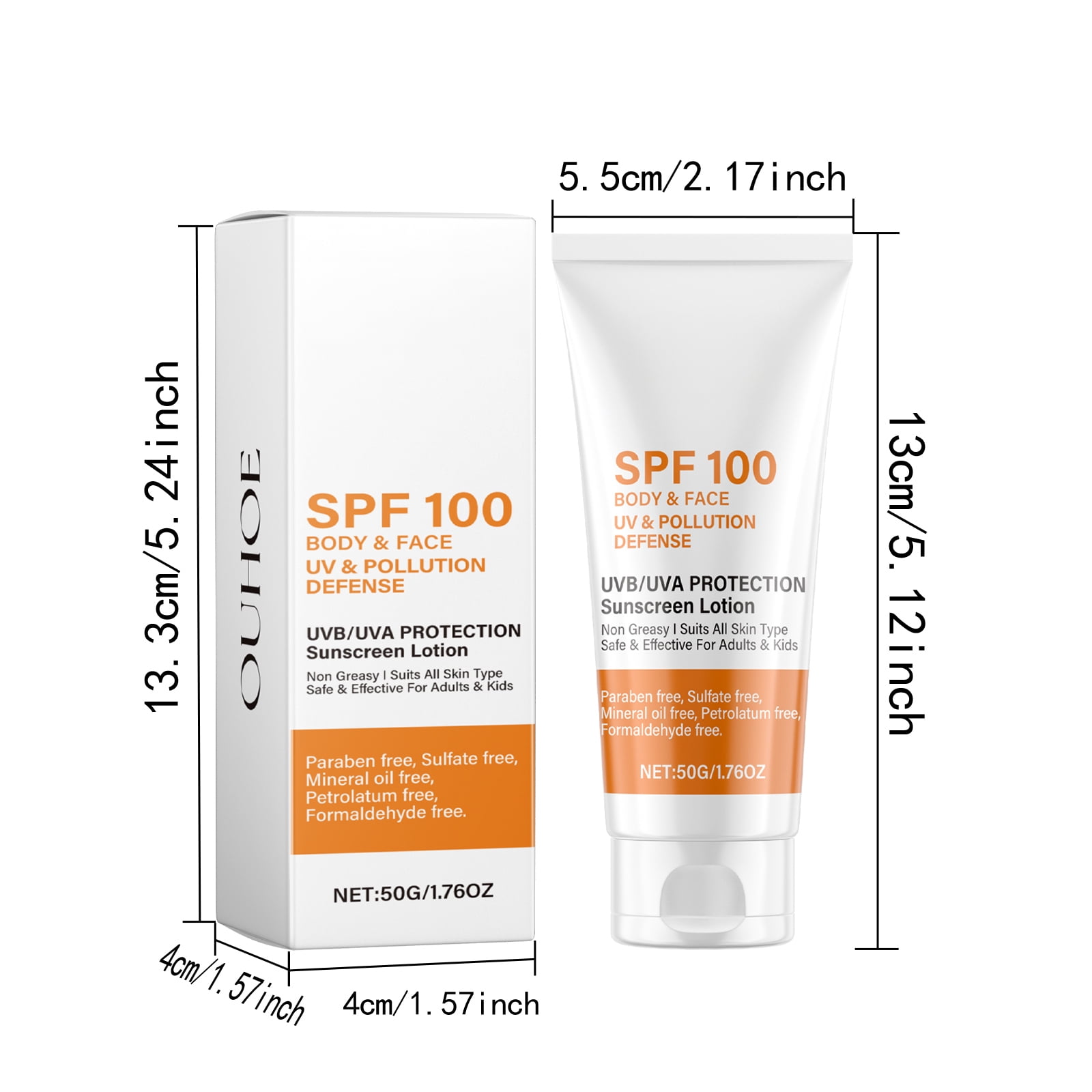 Alvantor Face Sunscreen Lotion SPF 100 Broad Spectrum UVA UVB Oil-Free, 1.76oz