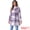 Purple, variant on Women's Plaids Double Breasted Notched Lapel Trench Coat Light Green L