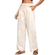 thumbnail image 3 of Pantalones Anchos de Cintura Alta para Mujer, Pantalones Casuales de Playa Fluidos de Verano con Bolsillos. XL, 3 of 10