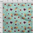 thumbnail image 2 of oneOone Georgette Viscose Aquamarine Fabric Flower & Leaves Watercolor Dress Material Fabric Print Fabric By The Yard 42 Inche Wide, 2 of 4